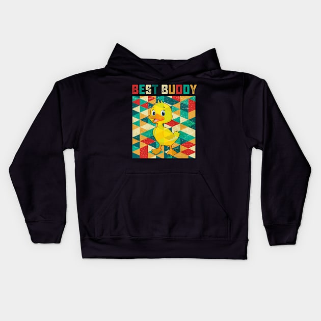 Best Buddy Duck Kids Hoodie by danieldamssm